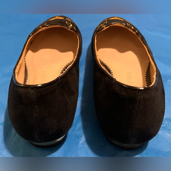 Charlotte Olympia Kitty Cat Flats Size 9 Black/Gold Loafers Made in Italy - Picture 2 of 6